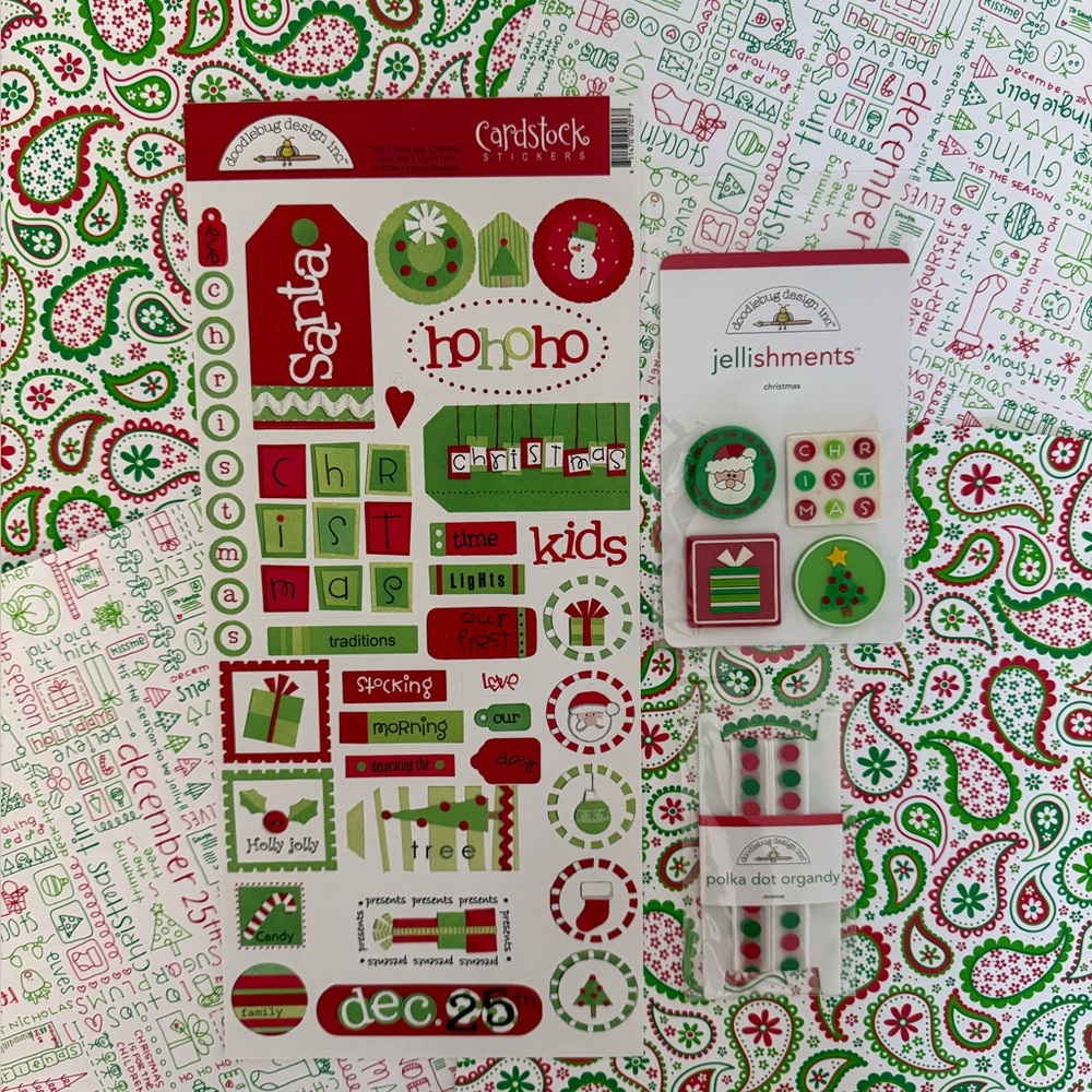 🆕🎄 DOODLEBUG DESIGN “HOLLY JOLLY CHRISTMAS” SCRAPBOOKING BUNDLE. DISCONTINUED!